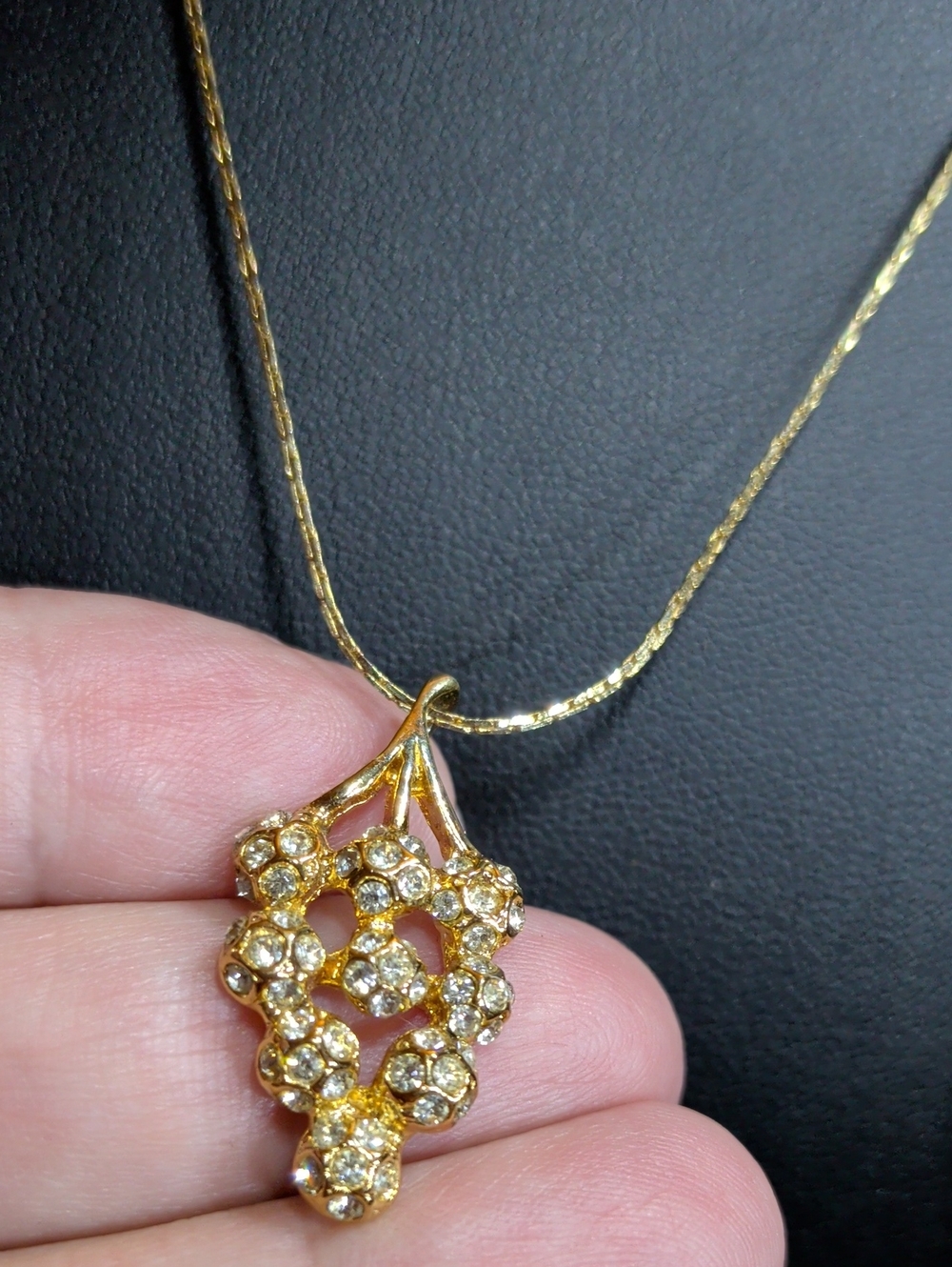 Gold Crystal Cluster Pendant Necklace - Women Jewelry
